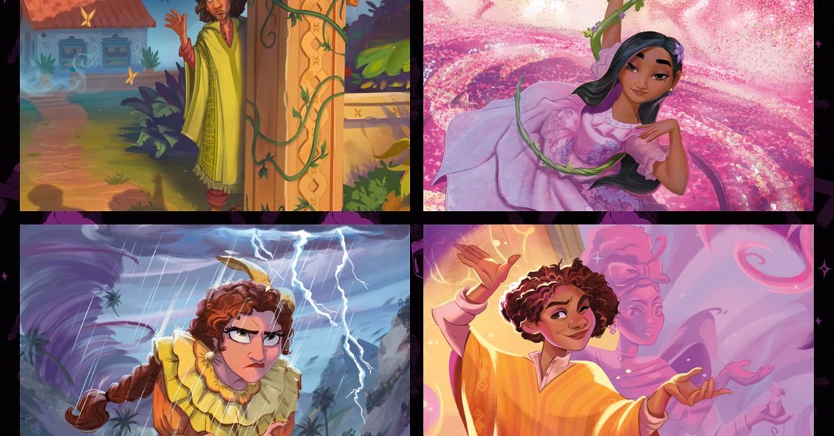 5 novos cartões da Disney Lorcana mostram os Madrigals do Encanto e sua casa