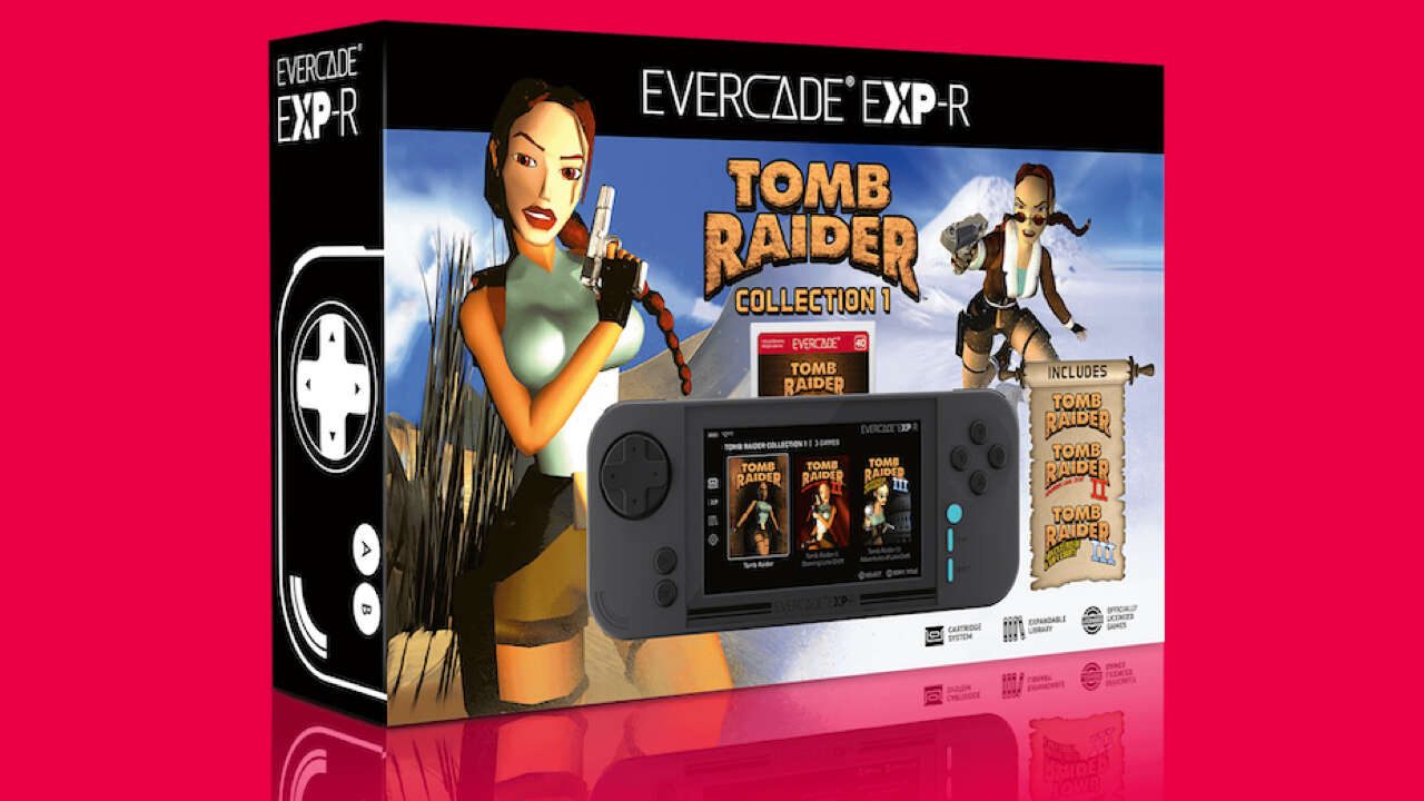 Encomende os novos dispositivos de jogos retrô da Evercade com cartucho Tomb Raider na Amazon