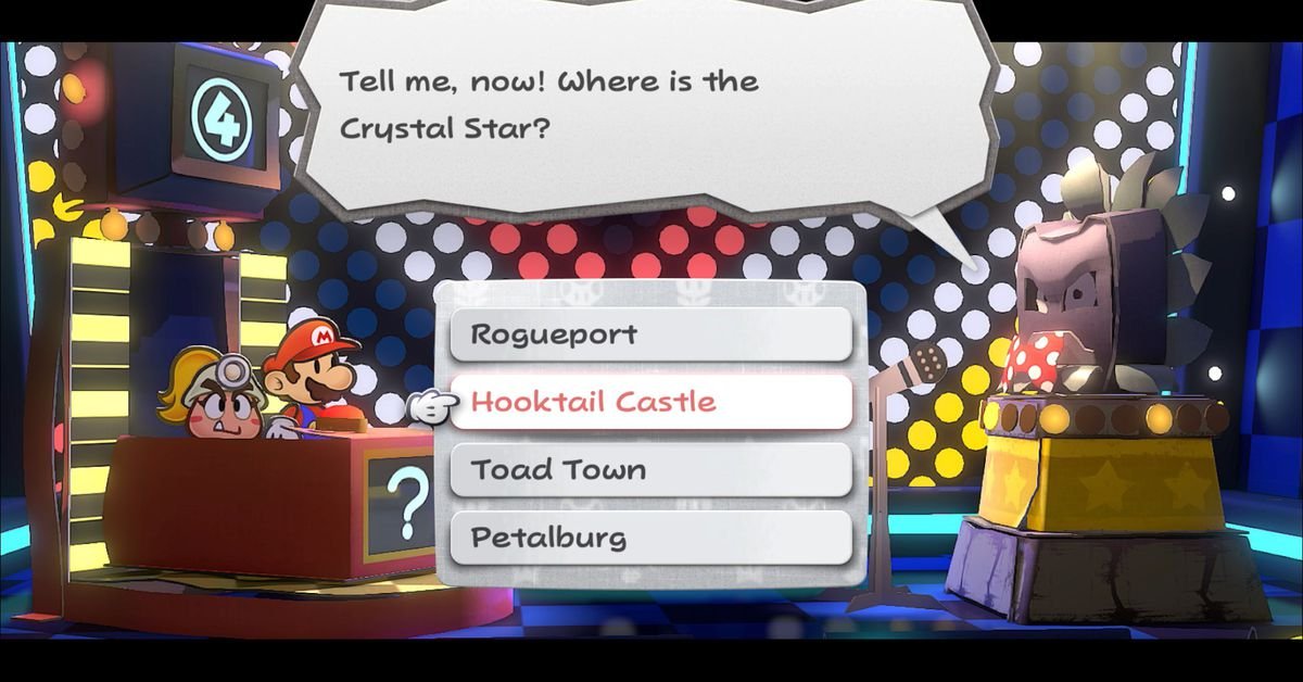 Todas as respostas do questionário Thwomp em Paper Mario: Thousand Year Door