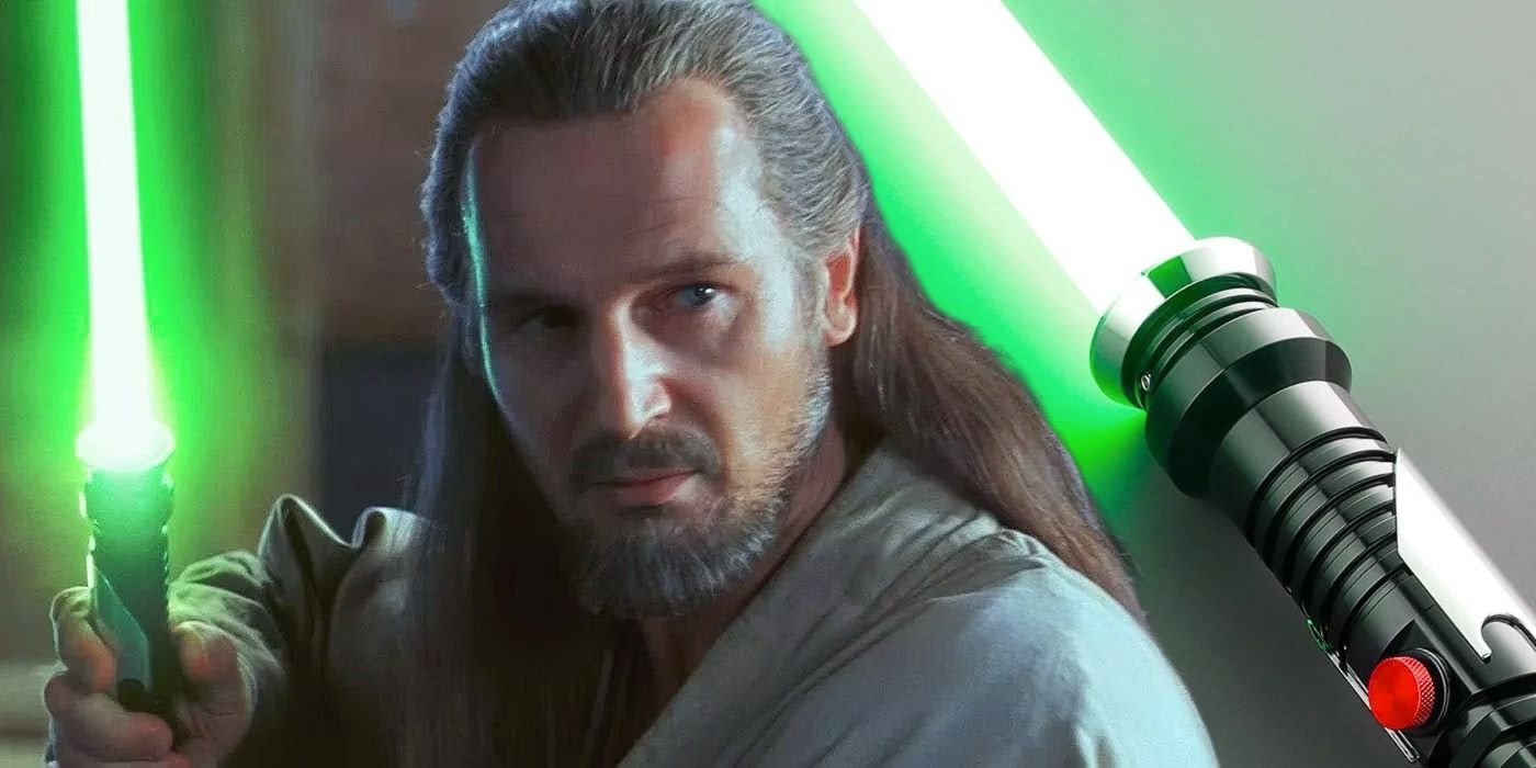 Revisão do sabre de luz do posto avançado de Padawan Qui-Gon Jinn