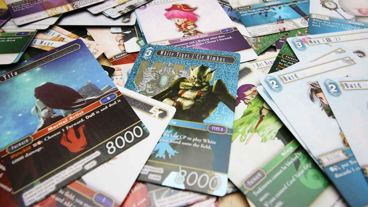 Eu caí em uma toca de coelho do jogo Final Fantasy Trading Card