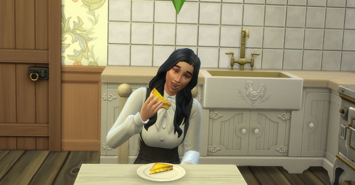 Personagem do My Sims 4 só quer pintar sanduíches de queijo grelhado