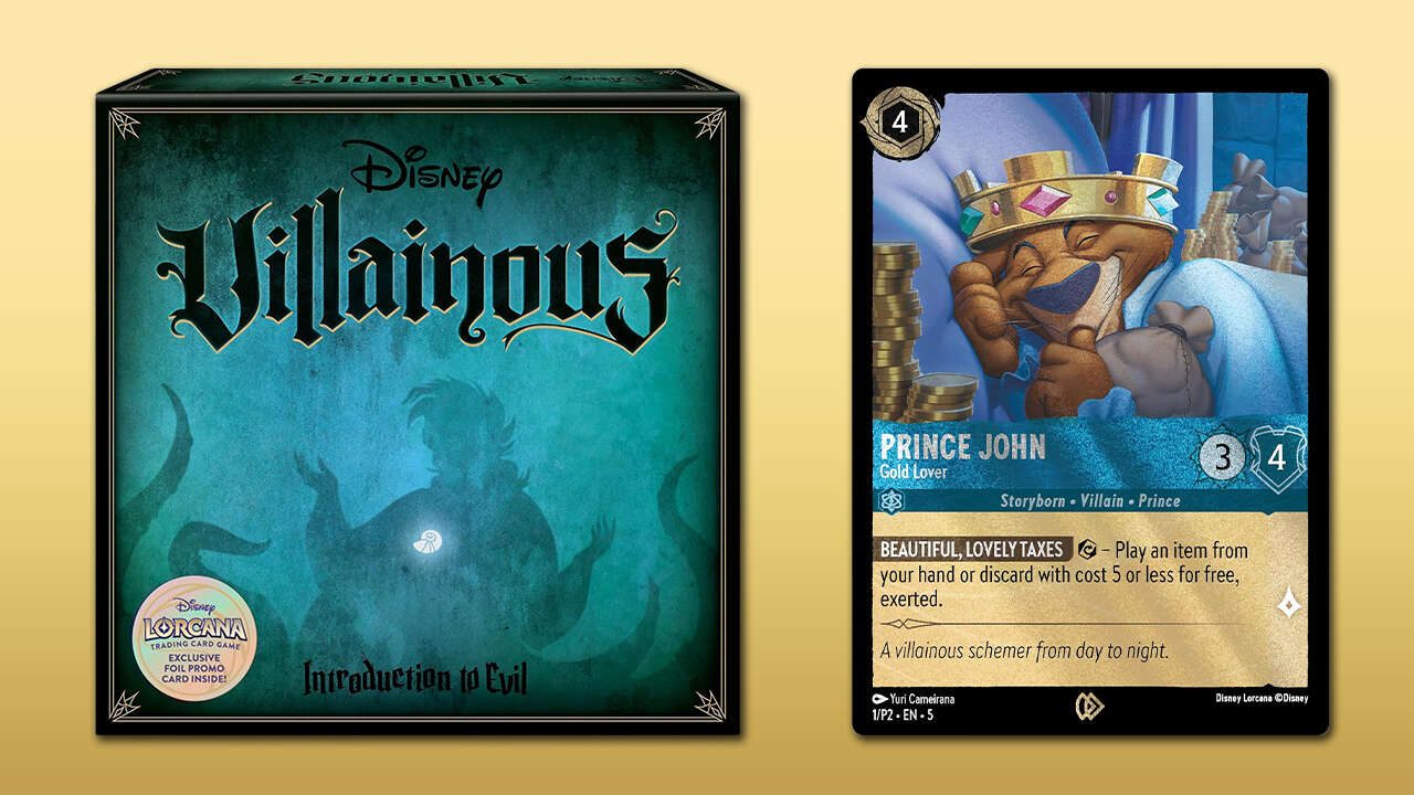 Obtenha o raro cartão promocional Disney Lorcana com o jogo de tabuleiro Villainous enquanto durarem os estoques