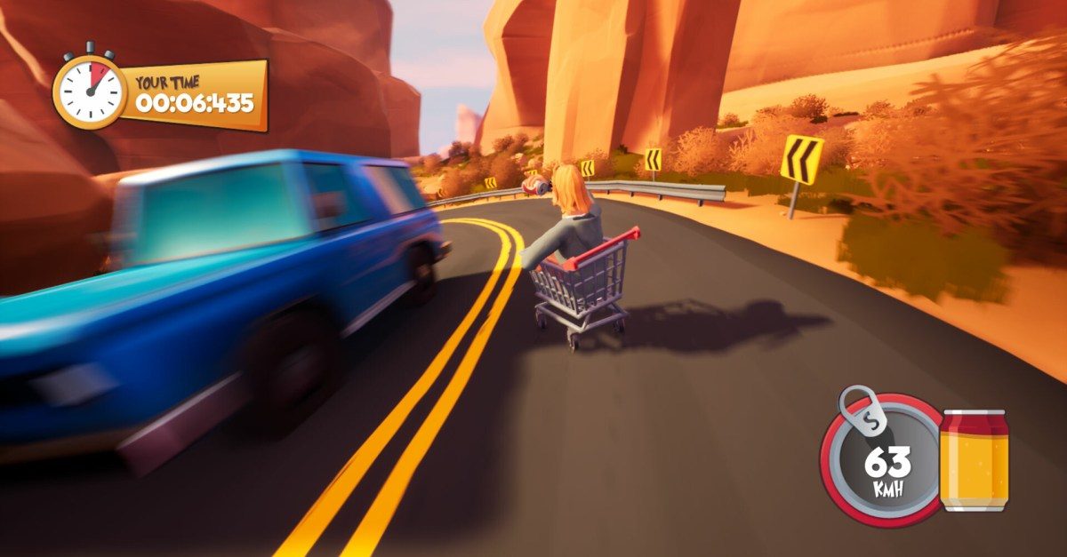 Este jogo de corrida de kart de compras é mais do que uma imitação do Jackass