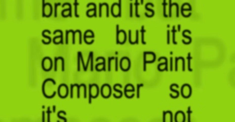 Agora você pode ouvir Brat, mas no compositor Mario Paint