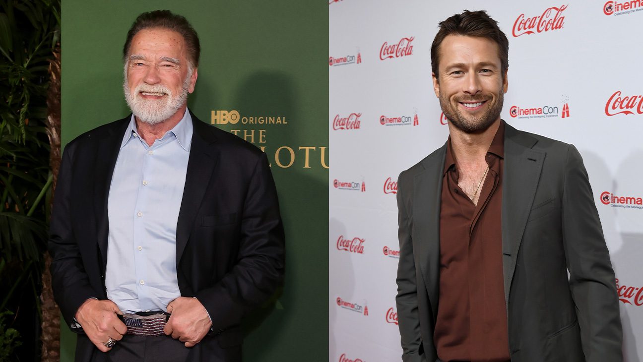 Arnold Schwarzenegger and Glen Powell