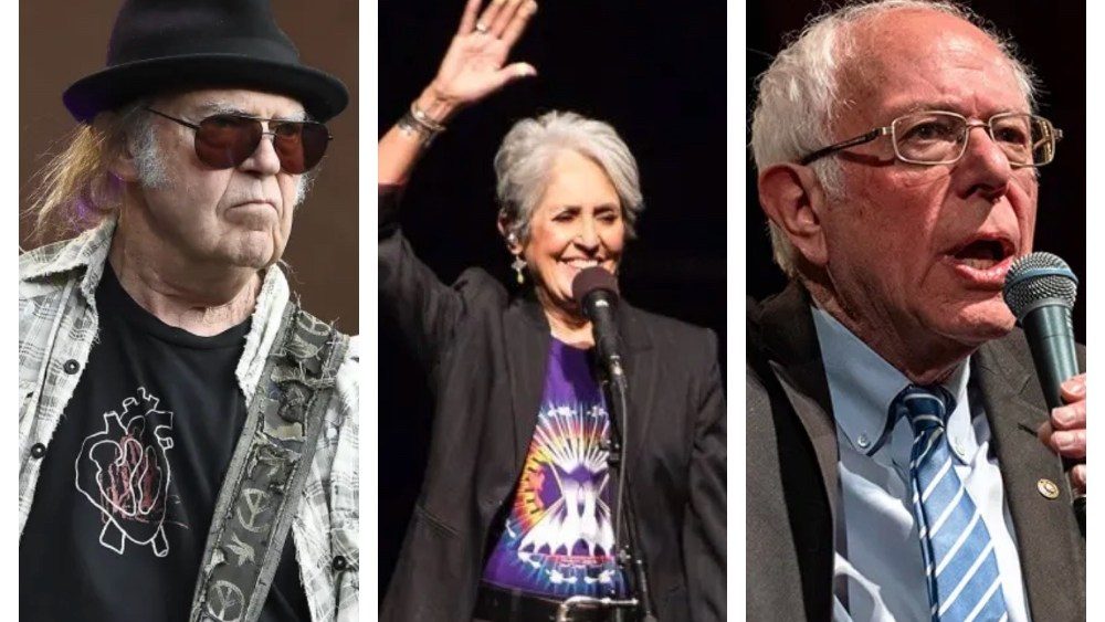 Neil Young, Joan Baez, Maggie Rogers se juntando a Sanders/AOC La Rally