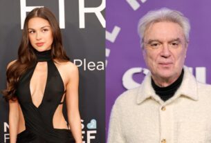 split image of Olivia Rodrigo and David Byrne
