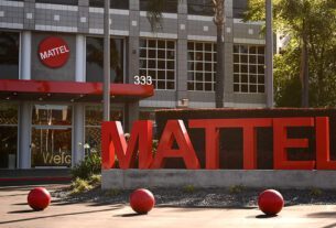 The Mattel, Inc. logo is displayed outside the headquarters.