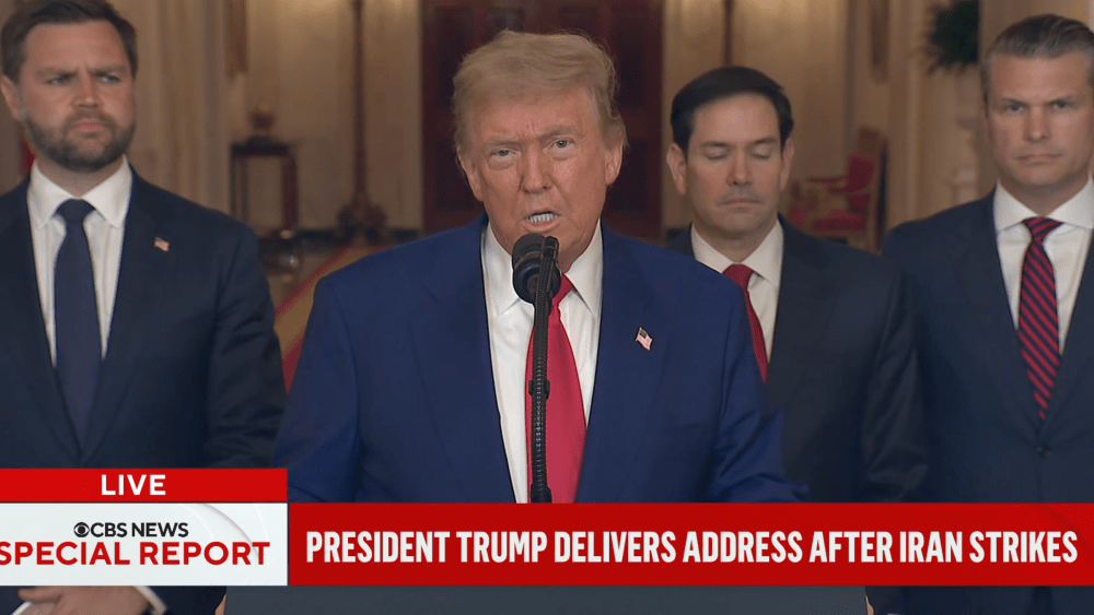 Presidente Trump adverte o Irã no discurso ao vivo para a nação em ataques aéreos