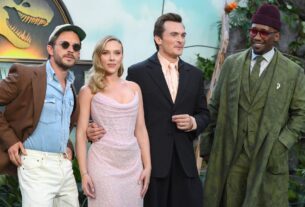 Scarlett Johansson, Jurassic World Rebirth Stone Slun na estréia do Reino Unido