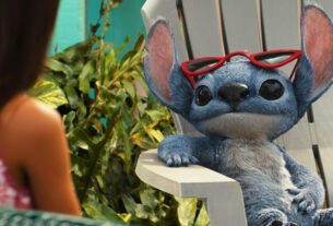 Lilo and Stitch, from left: Maia Kealoha, Stitch (voice: Chris Sanders), 2025.