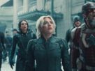 (L-R) Bucky Barnes (Sebastian Stan), Ghost (Hannah John-Kamen), Yelena Belova (Florence Pugh), John Walker (Wyatt Russell), and Red Guardian/Alexei Shostakov (David Harbour) in Marvel Studios' Thunderbolts