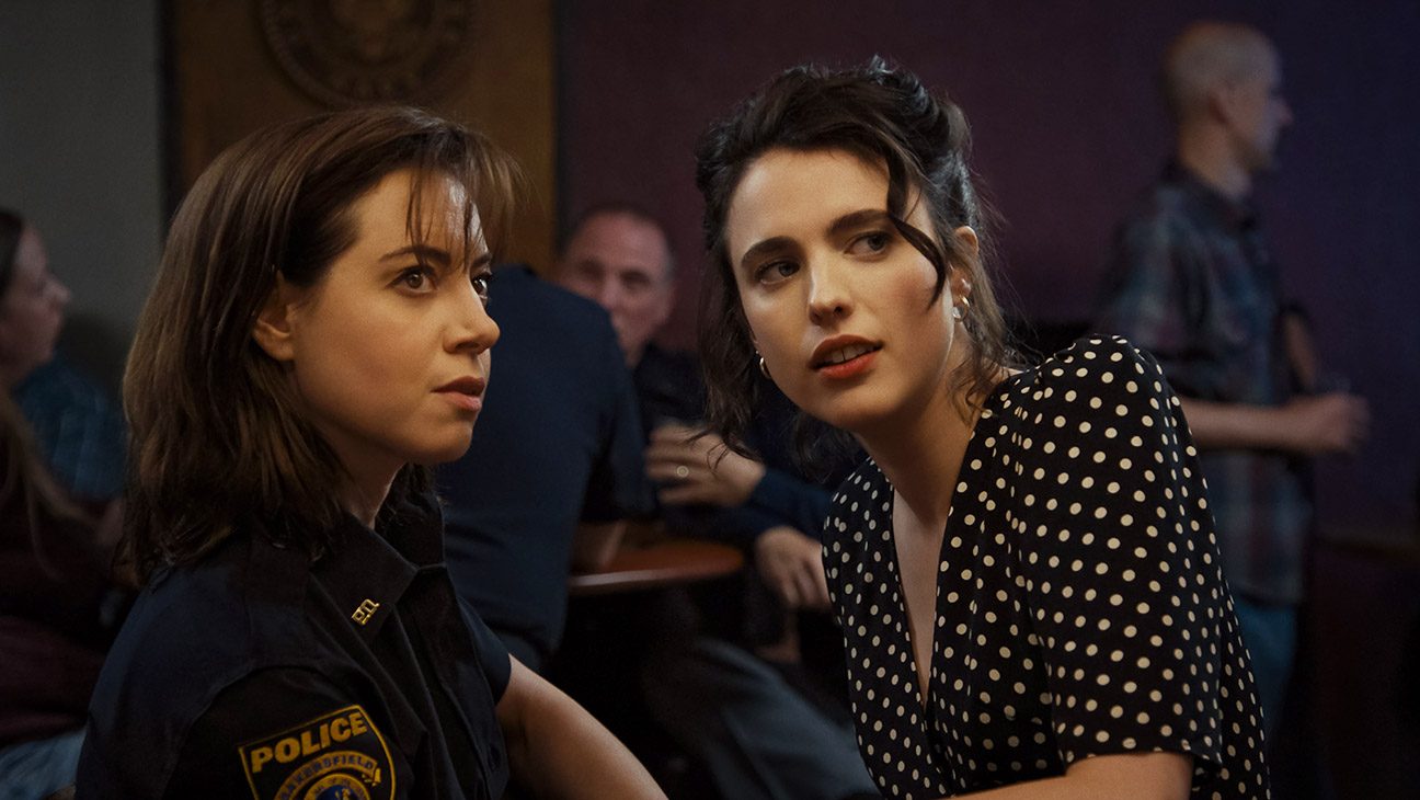 Aubrey Plaza stars as MG Falcone and Margaret Qualley as Honey O’Donahue in writer/director Ethan Coen’s Honey Don't!