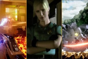 A composite image shows the protagonist from Void/Breaker shooting at an enemy, Cybil Bennet from Silent Hill, and the protagonists of Shadow Labyrinth engaged in battle.