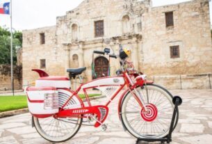 The bike from 'Pee-wee's Big Adventure' is on display at the Alamo.