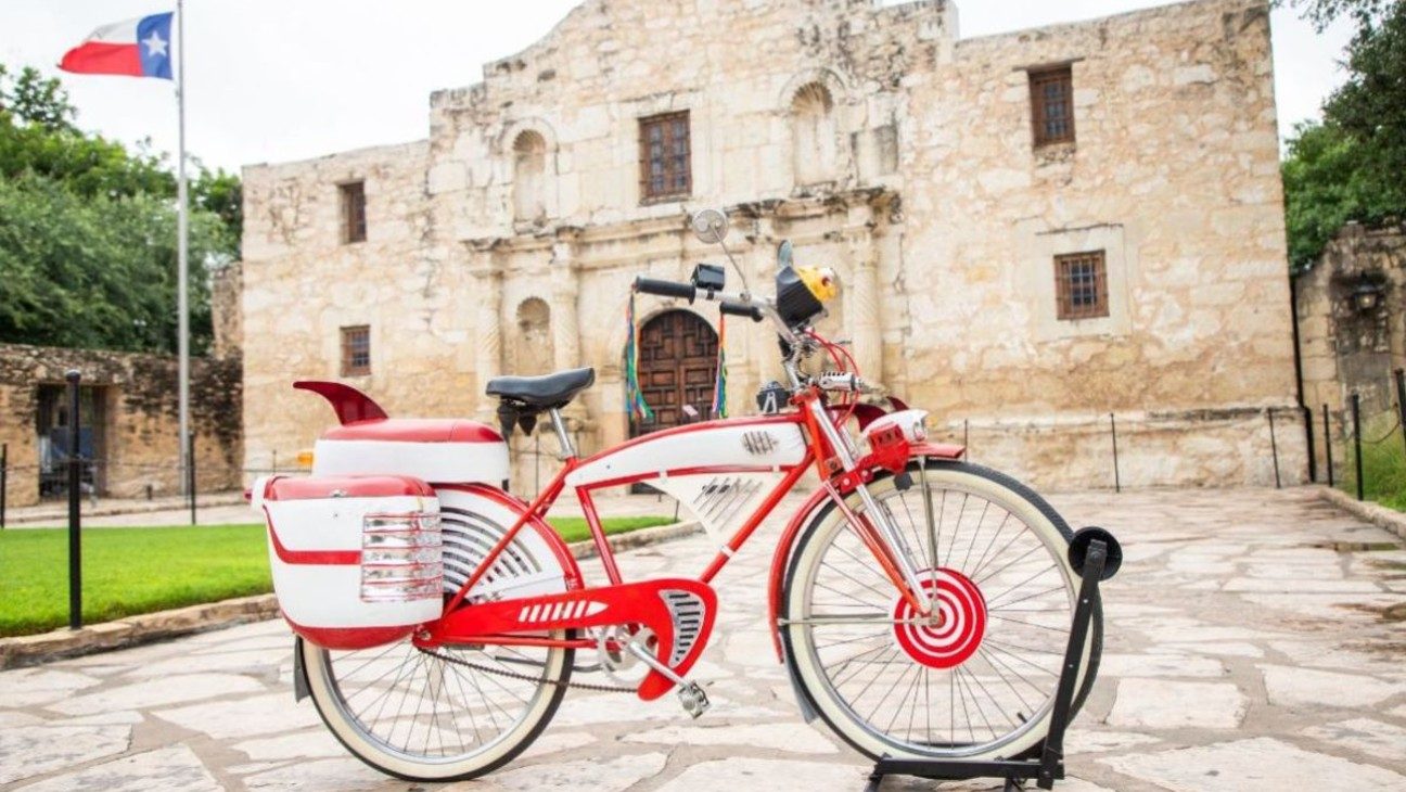The bike from 'Pee-wee's Big Adventure' is on display at the Alamo.