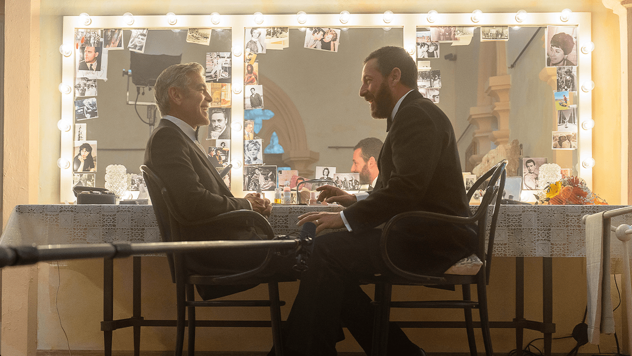 George Clooney and Adam Sandler in 'Jay Kelly.'