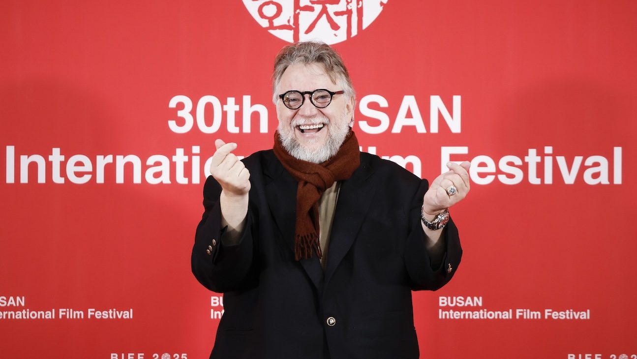 Director Guillermo Del Toro attends the press conference and gala presentation for his film "Frankenstein" during the 30th Busan International Film Festival.