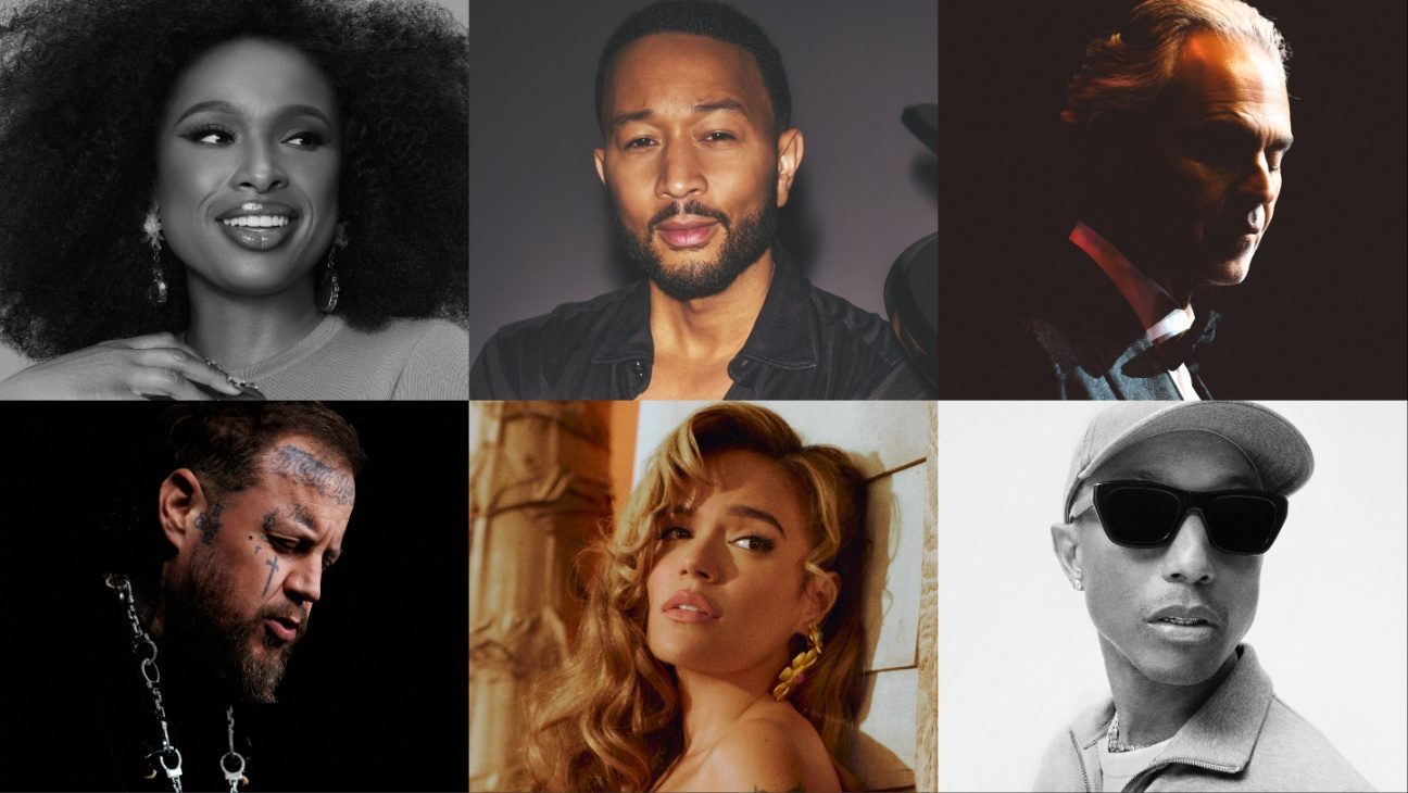 Jennifer Hudson, John Legend, Andrea Bocelli, Pharrell Williams, Karol G and Jelly Roll feature in 'Grace for the World.'