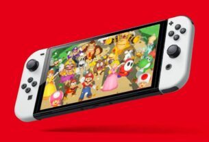 A Switch 2 displays Mario and friends.