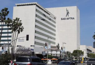 A general exterior view of the SAG/AFTRA building is seen on May 11, 2016 in the Miracle Mile District of Los Angeles, California.