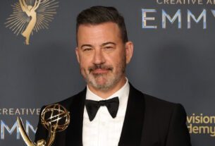 Jimmy Kimmel, winner of the Outstanding Host for a Game Show Award for Who Wants to Be a Millionaire, attends the 2025 Creative Arts Emmy Awards at Peacock Theater on September 07, 2025 in Los Angeles, California.