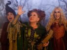 Kathy Najimy as Mary Sanderson, Bette Midler as Winifred Sanderson, and Sarah Jessica Parker as Sarah Sanderson in Disney's live-action HOCUS POCUS 2.