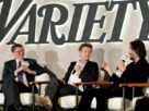 NEW YORK, NEW YORK - OCTOBER 06: (L-R) Brent Lang, Alex Winter and Keanu Reeves speak onstage during Variety The Business Of Broadway Presented By City National Bank at Second on October 06, 2025 in New York City. (Photo by Craig Barritt/Variety via Getty Images)