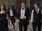 Ariana Greenblatt as June, Jesse Eisenberg as Daniel Atlas, and Dave Franco as Jack Wilder in Now You See Me: Now You Don’t.