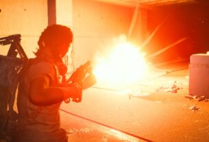 A player character destroys an Arc as it explodes.