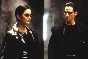 The Matrix, Carrie-Anne Moss, Keanu Reeves, 1999.