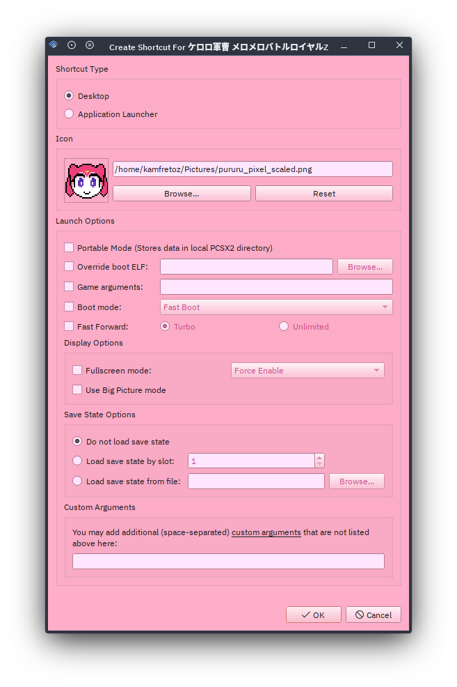 Interface do PCSX2 2.8 em uma janela de configuração