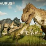 Arte oficial do Tarbosaurus, um dos dinossauros da DLC Prehistoric East de Jurassic World Evolution 3