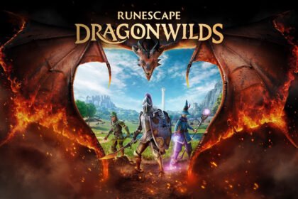 RuneScape Dragonwilds 1.0 com aventureiros e dragão em Ashenfall