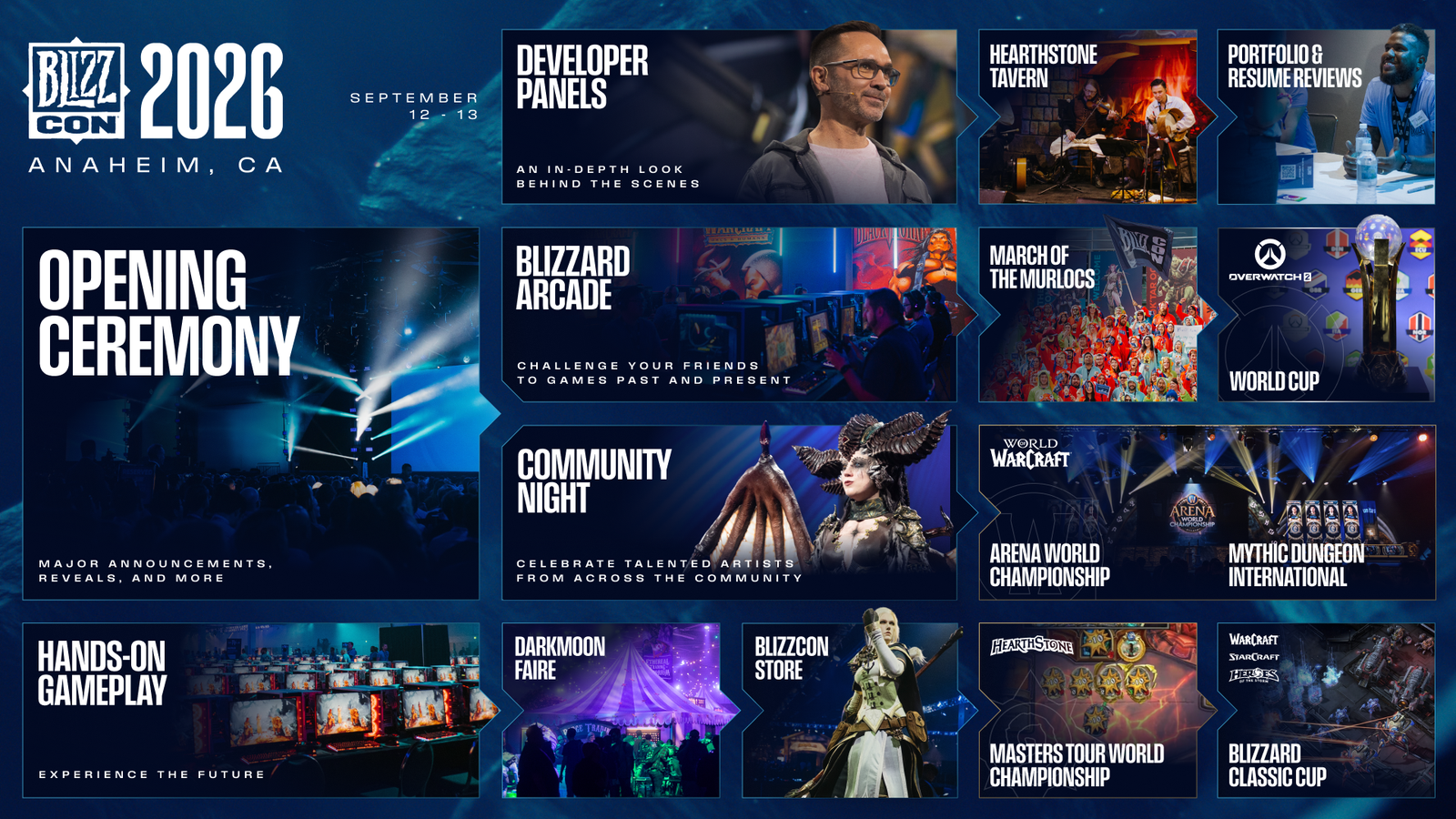 Programação oficial da BlizzCon 2026 com painel de Diablo