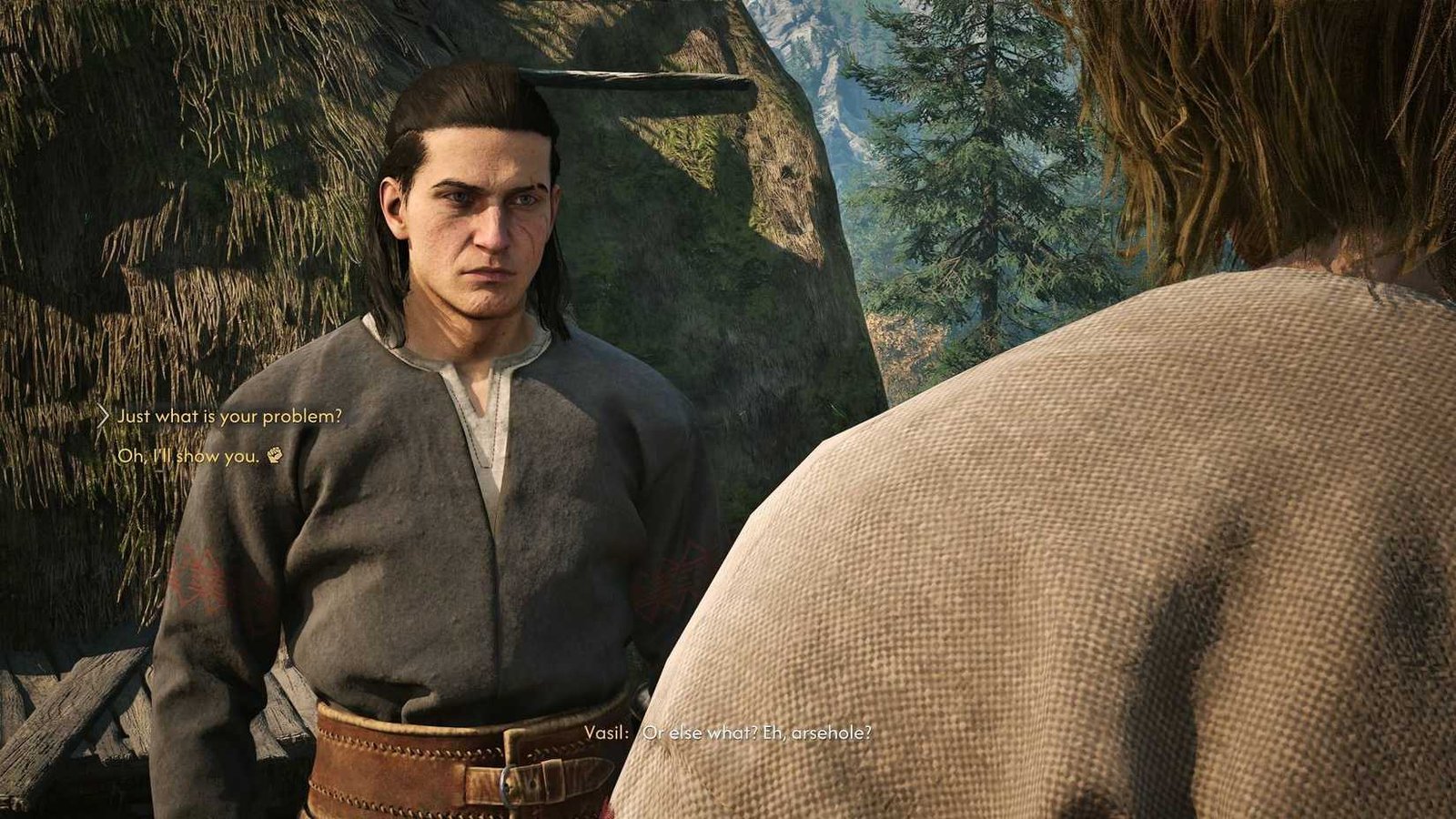 Coen alcançando Vasil na missão Someone Needs a Lesson em The Blood of Dawnwalker