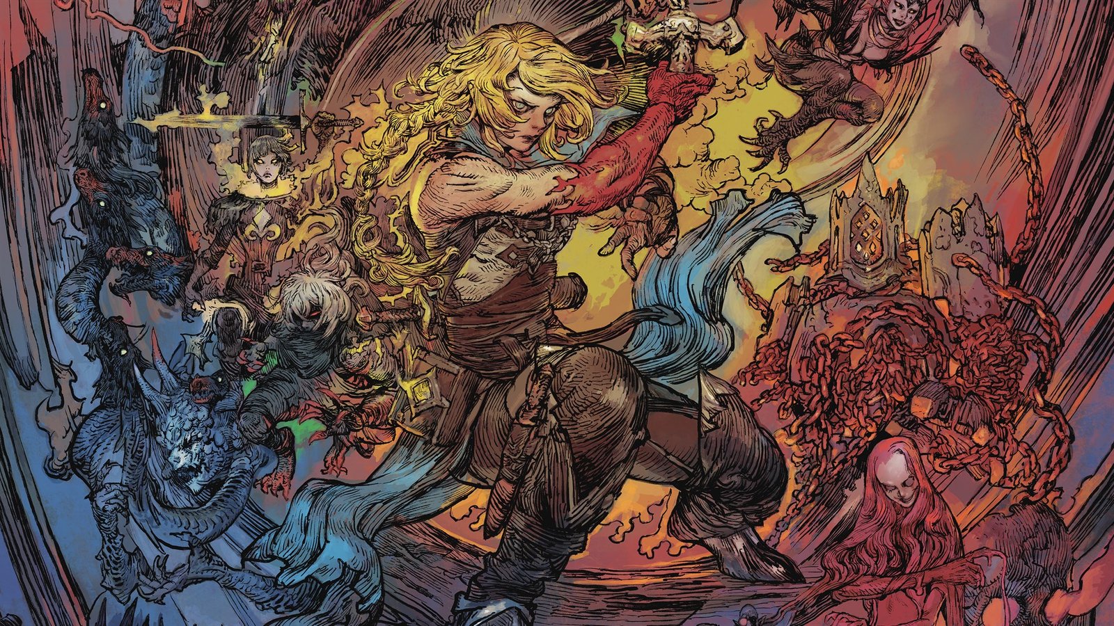 Arte oficial de Castlevania Belmont's Curse com a protagonista Rose Belmont