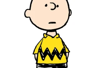 Charlie Brown em arte oficial de Peanuts