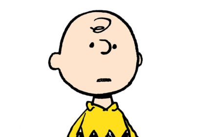 Charlie Brown em arte oficial de Peanuts