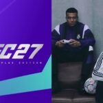 Kylian Mbappé e Jude Bellingham na arte oficial de EA Sports FC 27