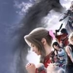 Arte oficial de Final Fantasy VII Revelation com o grupo principal