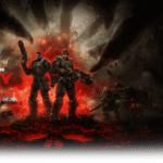 Arte oficial de Gears of War E-Day, prequel da franquia protagonizado por Marcus Fenix