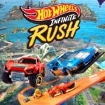 Carros em uma pista aberta de Hot Wheels Infinite Rush