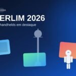 Ilustração de capa sobre a IFA Berlim 2026 com TV, torre de TV de Berlim e robô humanoide
