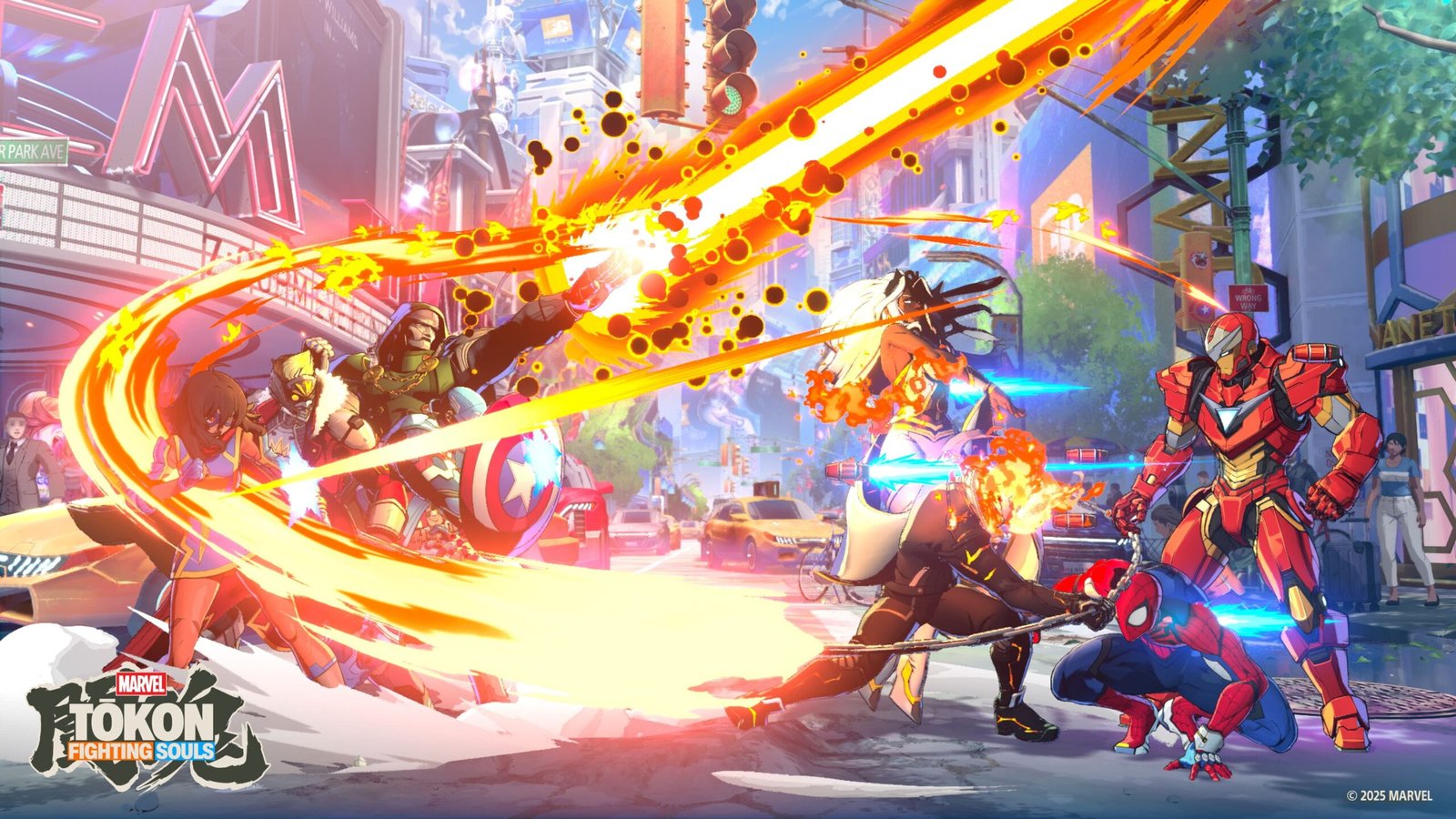 Marvel Tokon roda no Steam Deck? Pôster oficial do jogo em combate 4v4