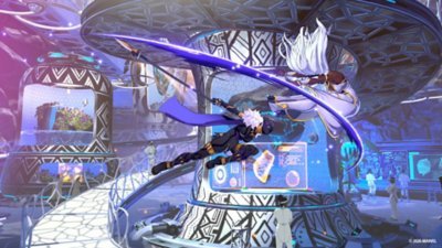 Black Panther e Storm em luta de Marvel Tokon Fighting Souls