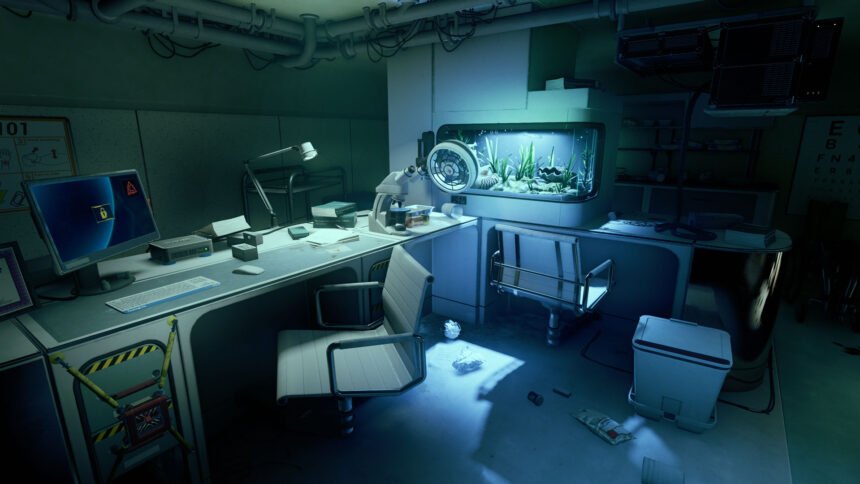 Captura de tela oficial de ONTOS, thriller de ficção científica ambientado no hotel lunar Samsara