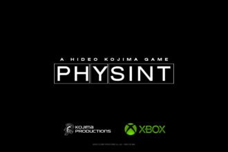 Logos do Xbox e da Kojima Productions no anúncio de PHYSINT