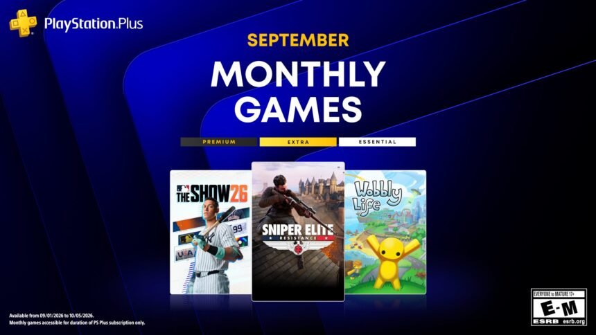 Jogos mensais do PlayStation Plus em setembro de 2026